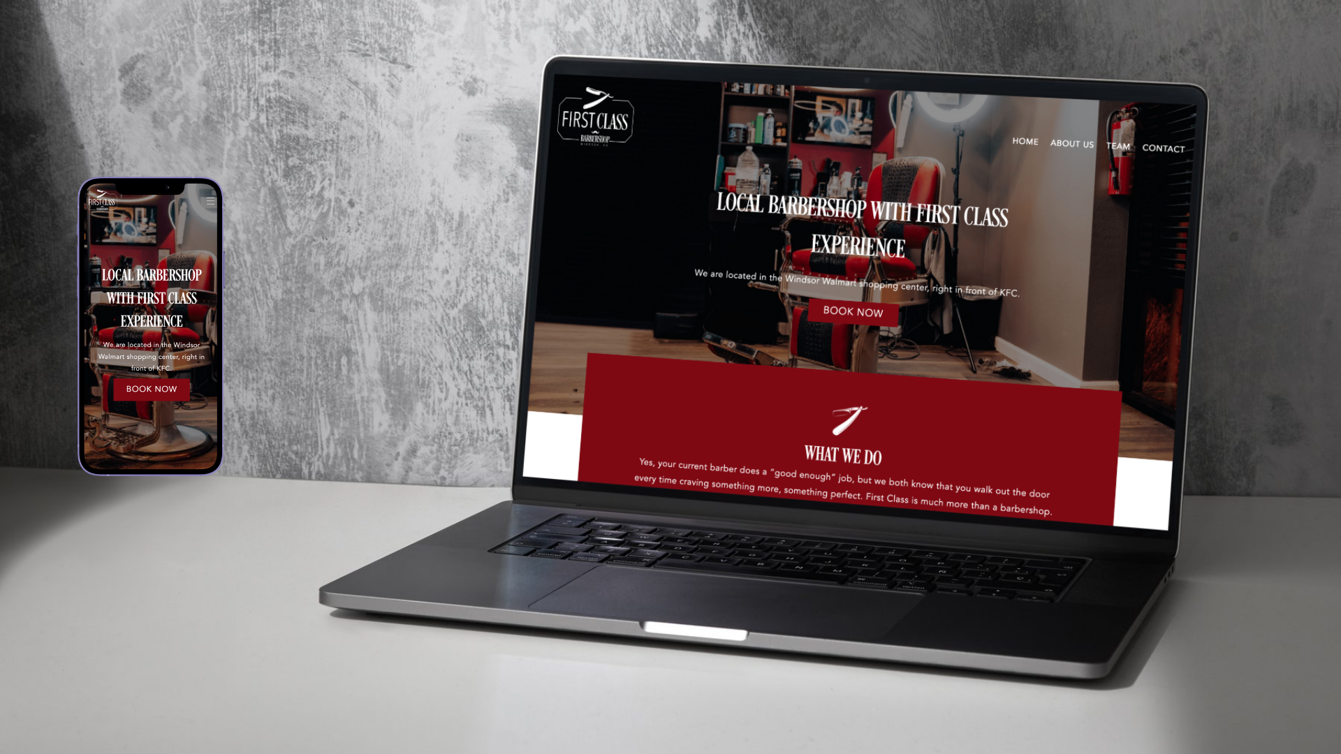 computer and phone mockup of Shopify project - The Meat Wagon